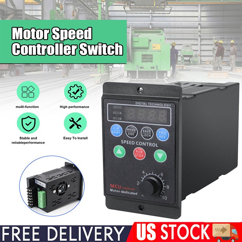 Single To 3 Phase 750W 1HP 220V Variable Frequency Drive Inverter VFD VSD 1-99HZ