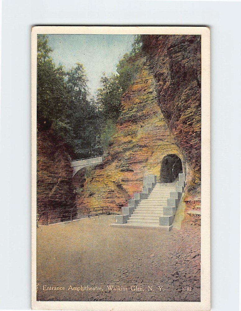 Postcard Entrance Amphitheatre Watkins Glen New York USA