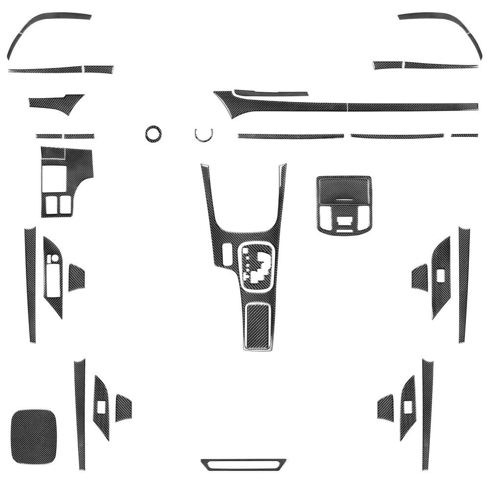 42Pcs Real Carbon Fiber Full Kits Interior Cover Trim For Toyota Hilux 2015-2023