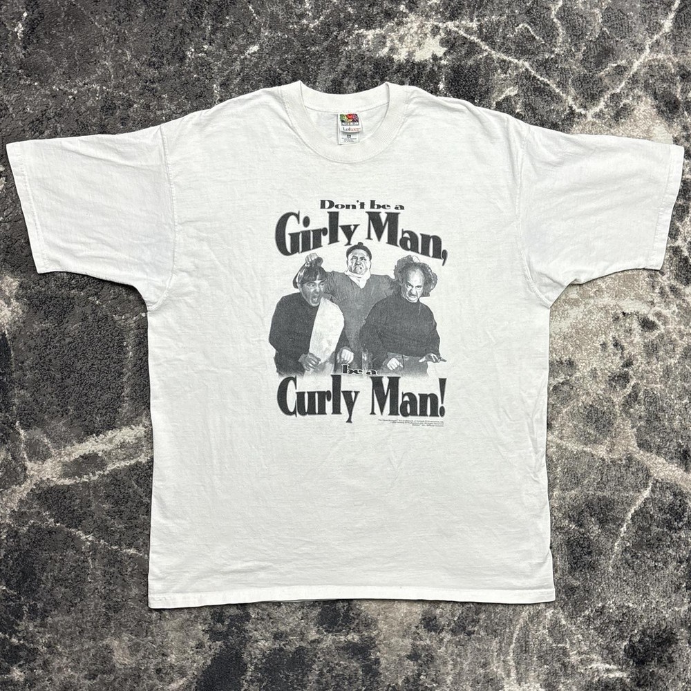 Vintage The Three Stooges Shirt Mens XL 90s Moe Larry Curly USA Made White