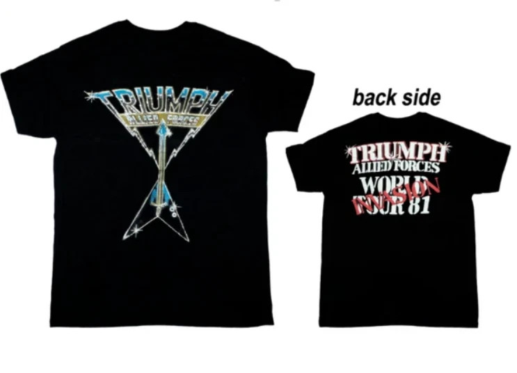 Triumph Allied Forces 1981 Album Tour T Shirt black Unisex S-5XL