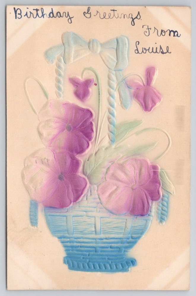 1910 Embossed Birthday Greetings Postcard - Allentown PA Postmark