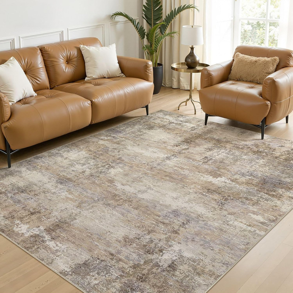 5X7 Washable Area Rugs for Living Room, Non Slip Soft Large Rugs for Bedroom Din