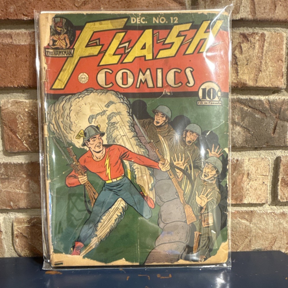 DC Comics Flash Comics #12 Golden Age Flash & Hawkman Superhero 1940