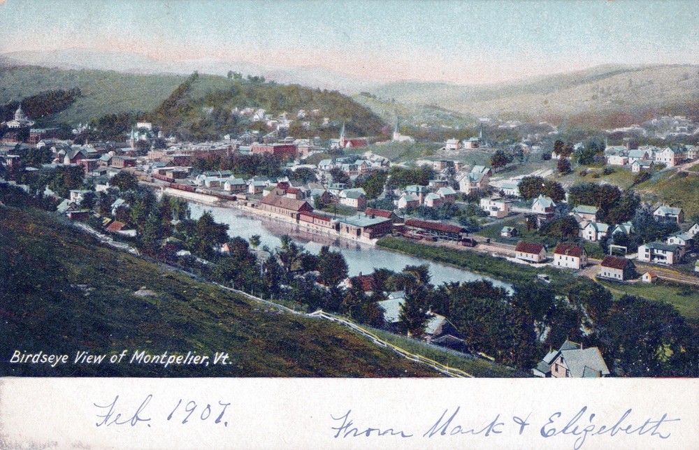 Birdseye View Of Montpelier, VT 1905 Postcard. Germany
