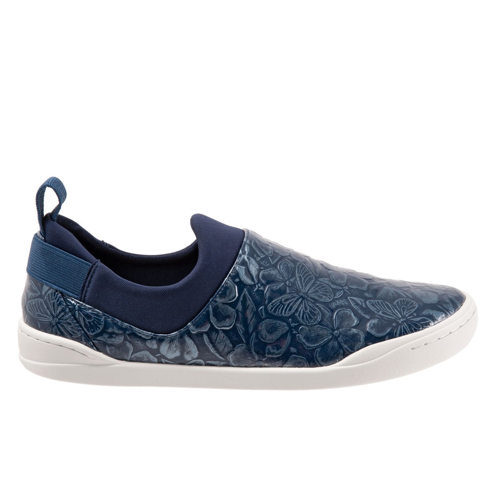 Softwalk Maya S2154-918 Womens Blue Leather Slip On Lifestyle Sneakers Shoes