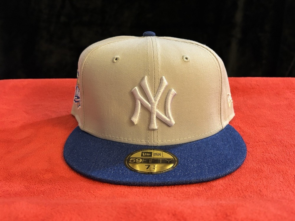 Hat Club New York Yankees 1999 WS Stone Royal Denim New Era Fitted 7 3/4 Gray UV