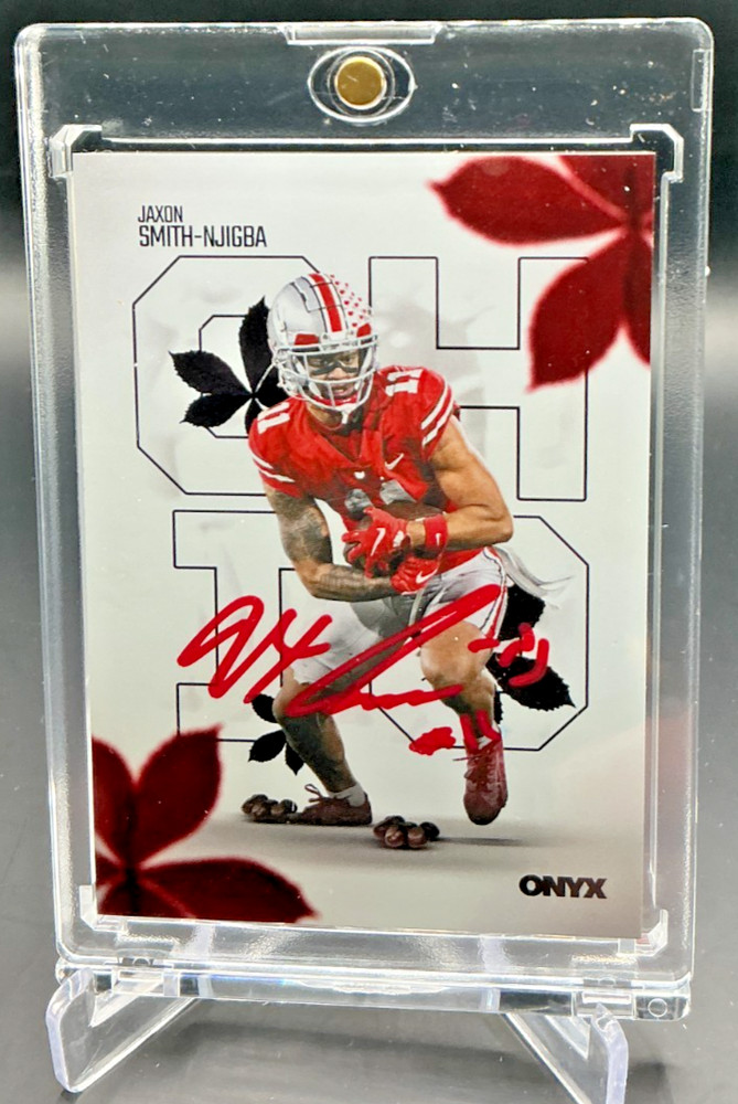 2022 Onyx Authenticated JAXON SMITH-NJIGBA Red Ink On Card AUTO 3/5 SSP