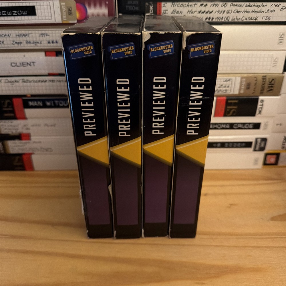 4 Blockbuster Previewed VHS Tapes