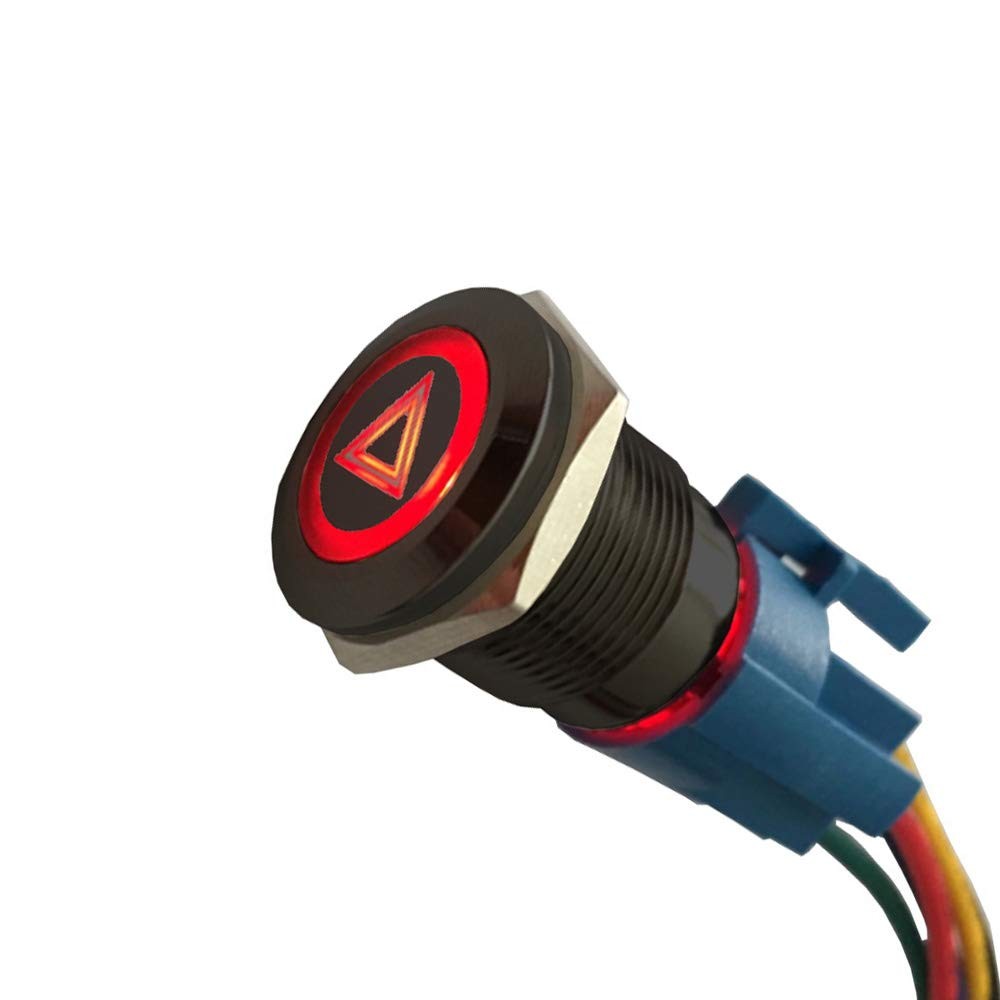 ESUPPORT 12V Car Vehicle Red LED Light Hazard Emergency Warning Push Button M...