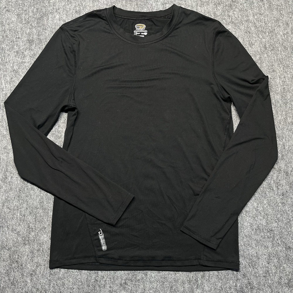 Duofold Shirt Men’s Large Crewneck Long Sleeve Thermal Base Layer Black Stretch