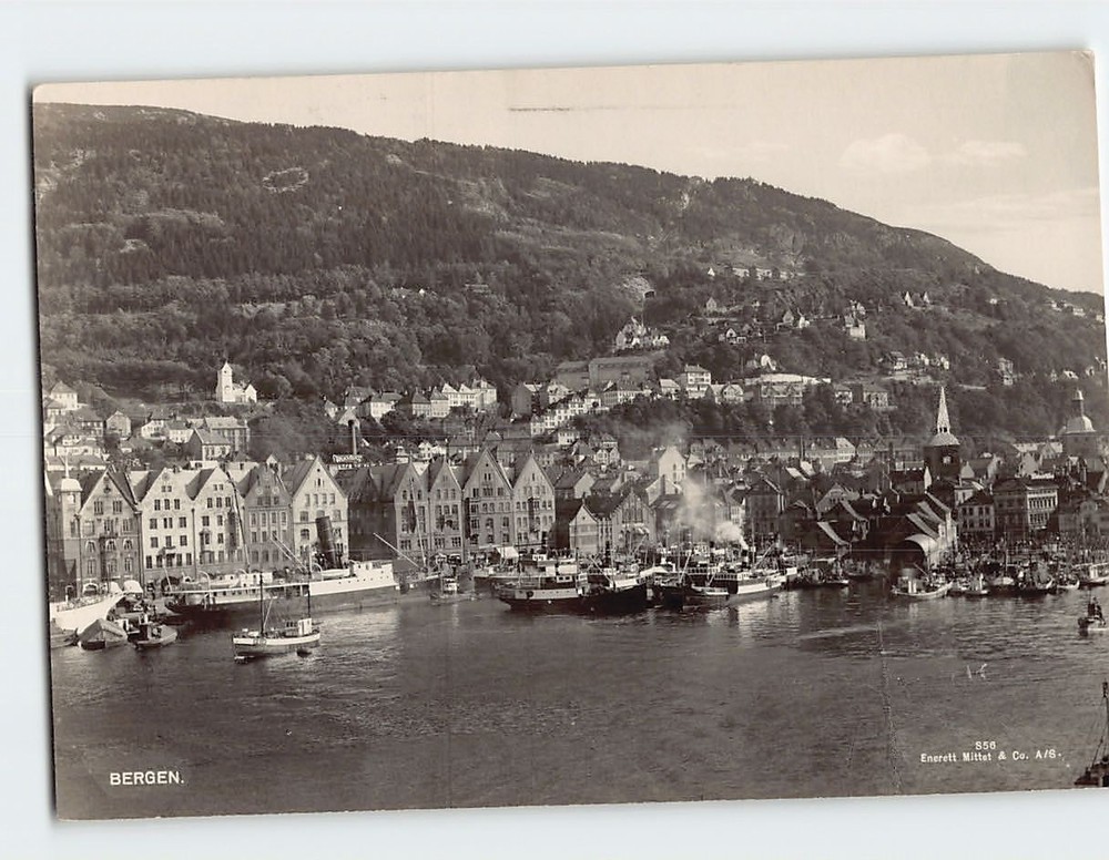 Postcard Panoramic View Bergen Norway