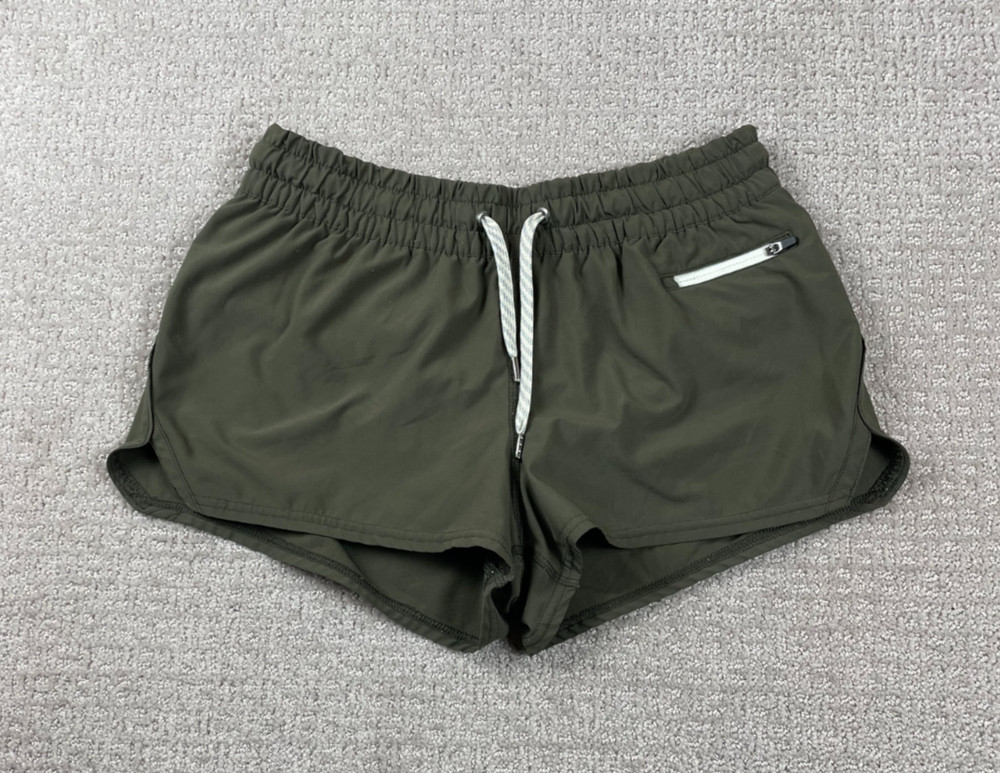 Vuori Shorts Womens Medium Clementine 2.0 Olive Green Lined Running Gym Workout