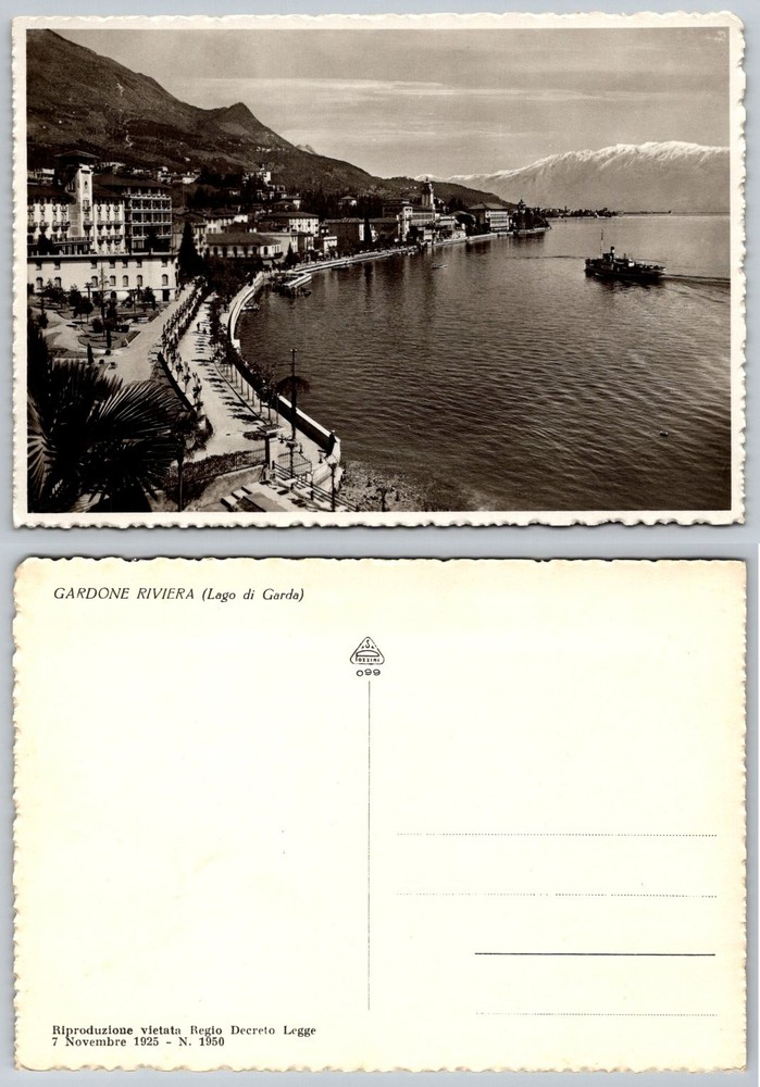 Gardone Riviera Lago di Garda Italy RPPC Fozzini Real Photo Postcard 1930s