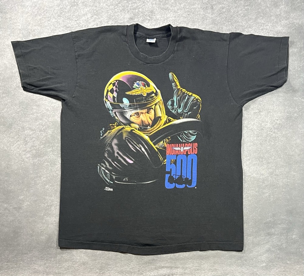 Vintage 90s  Indianapolis Indy 500 T Shirt Size XL Racing Salem Driver