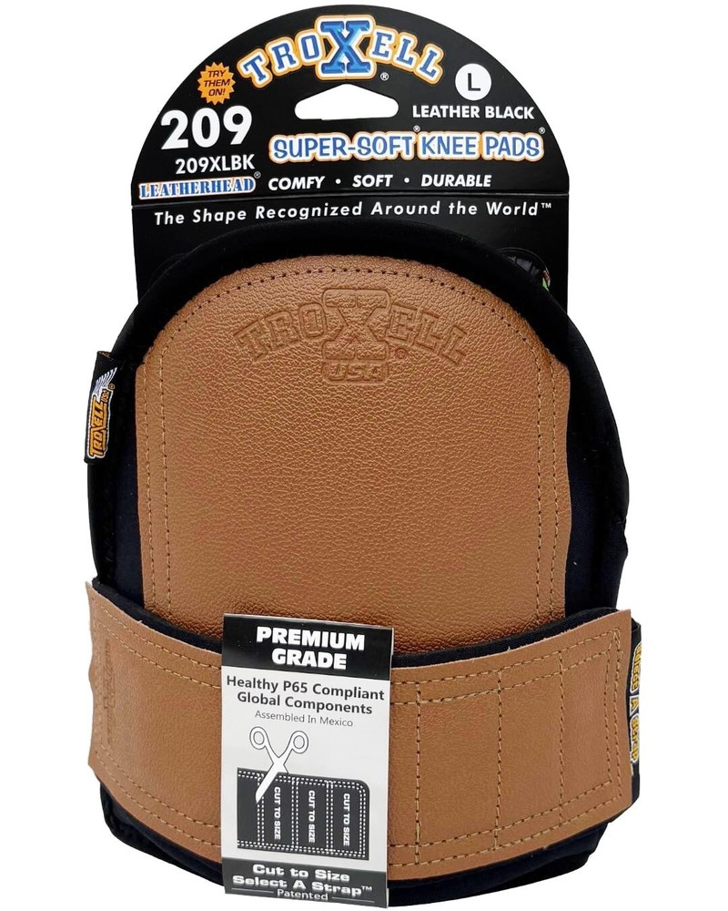 TROXELL USA SuperSoft LeatherHead Kneepads Large Size Bagged Pair