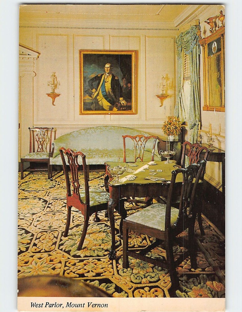 Postcard West Parlor Mount Vernon Virginia USA