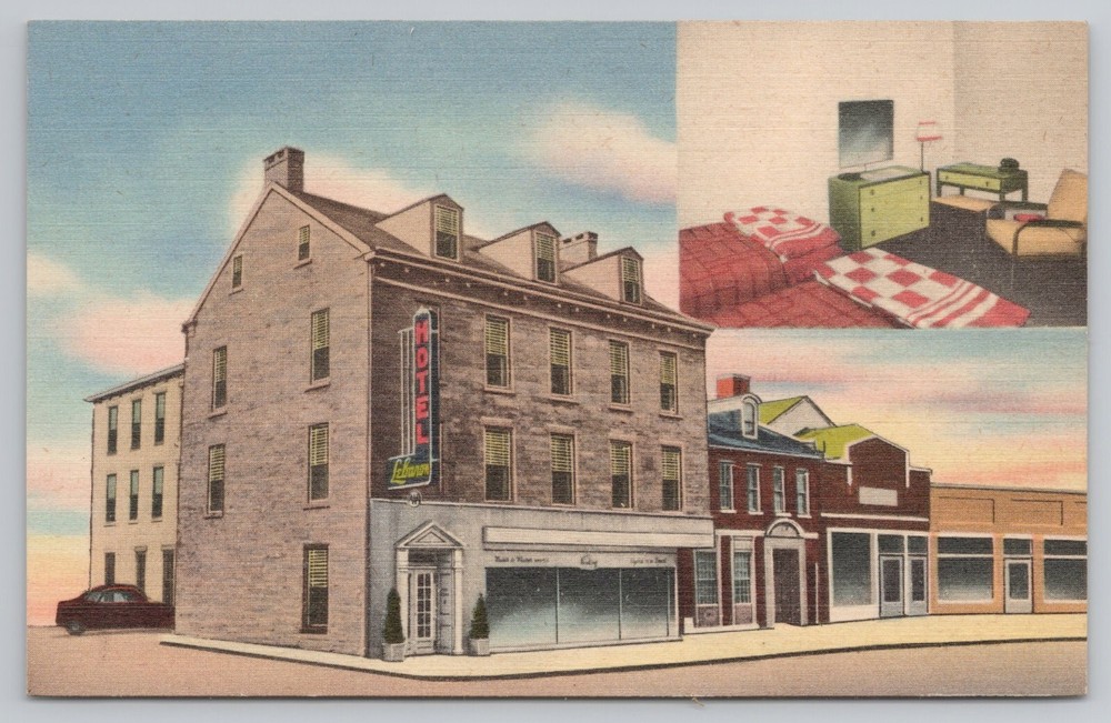 Hotel Lebanon On The Square Lebanon Pennsylvania PA Postcard Linen