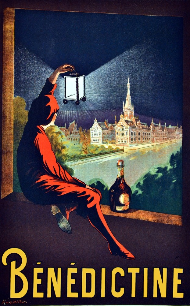 Benedictine Nouveau Bar Decorative Ad Poster. Home Graphic Art Design. 4107