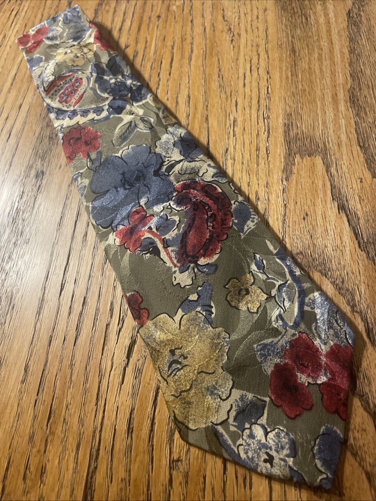Vintage EUC Abercrombie & Fitch Silk Tie Men’s Necktie Abstract Floral USA Made