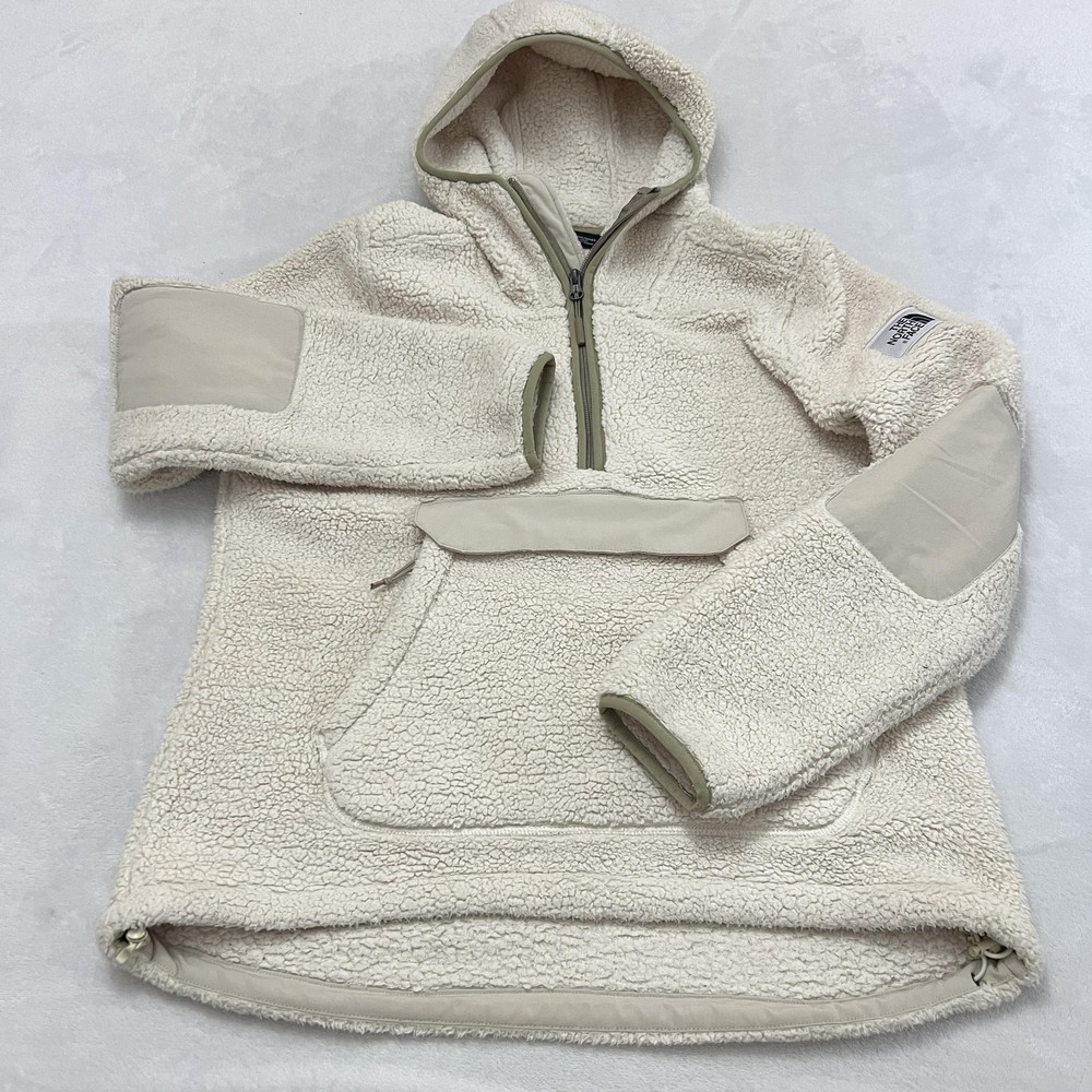 The North Face Jacket Womens Medium White Campshire Sherpa Fleece 1/2 Zip