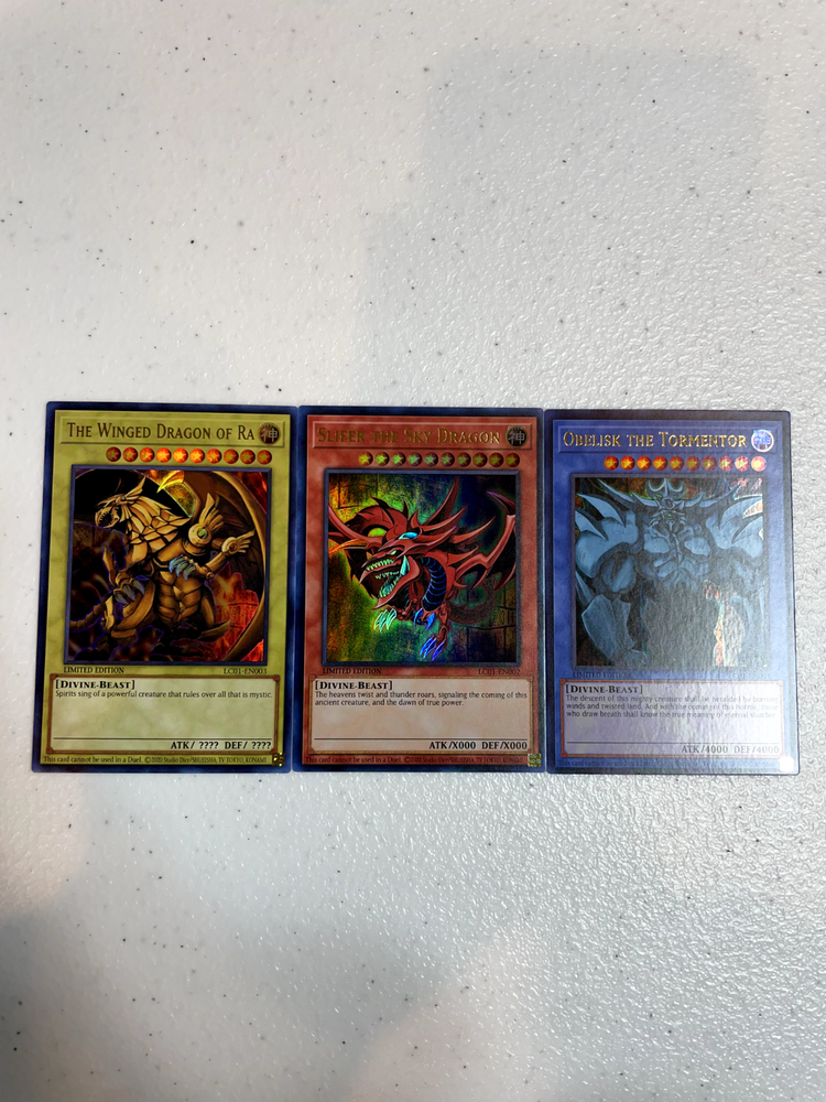yugioh egyptian god card cards obelisk slifer ra ultra rare lc01 holo S038