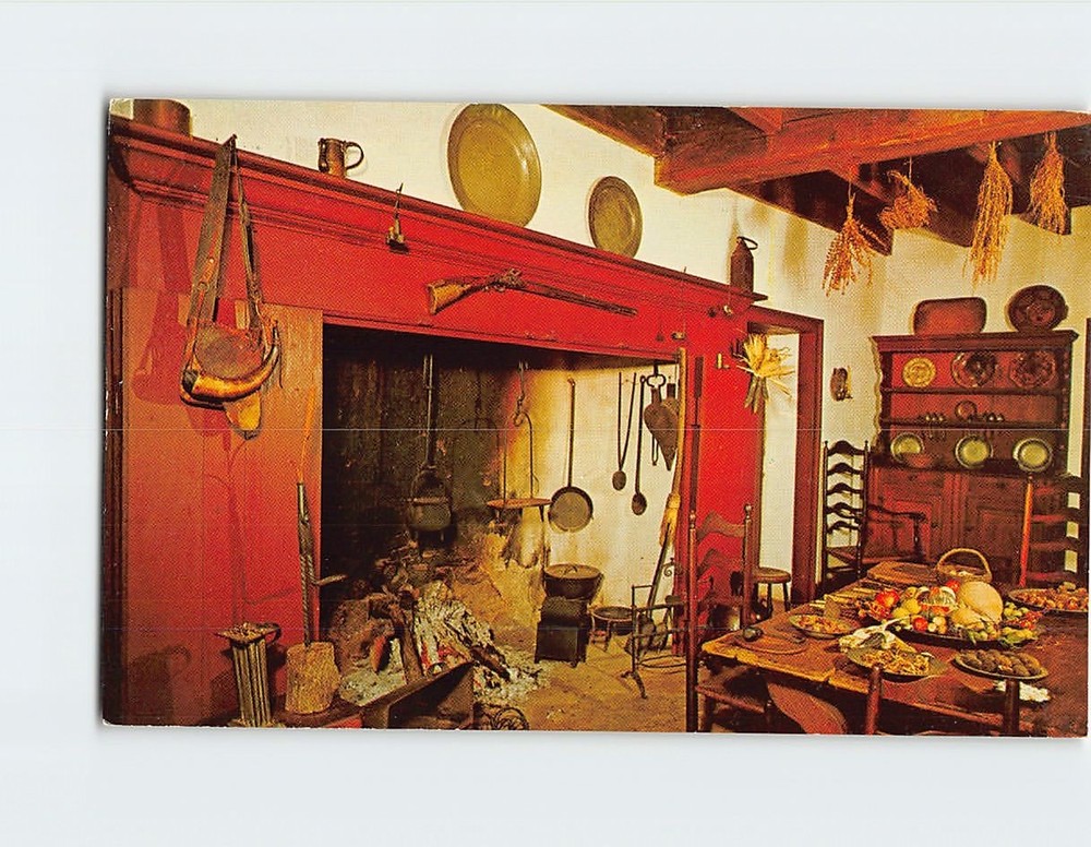Postcard Kitchen Daniel Boone Homestead Pennsylvania USA
