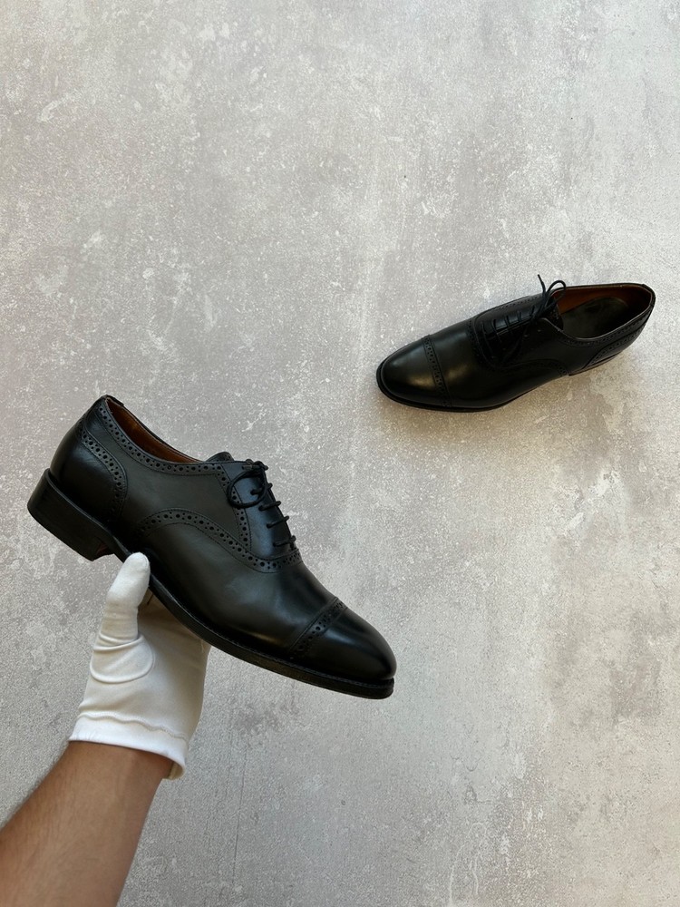 Meermin Mallorca Black Leather Oxford Brogues Men's Sz UK 7.5 US 8.5 DRESS SHOES