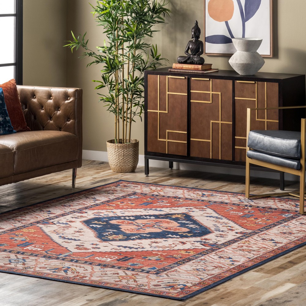 3x5 SpinClean Washable Non-Slip Stain-Resistant Area Rug
