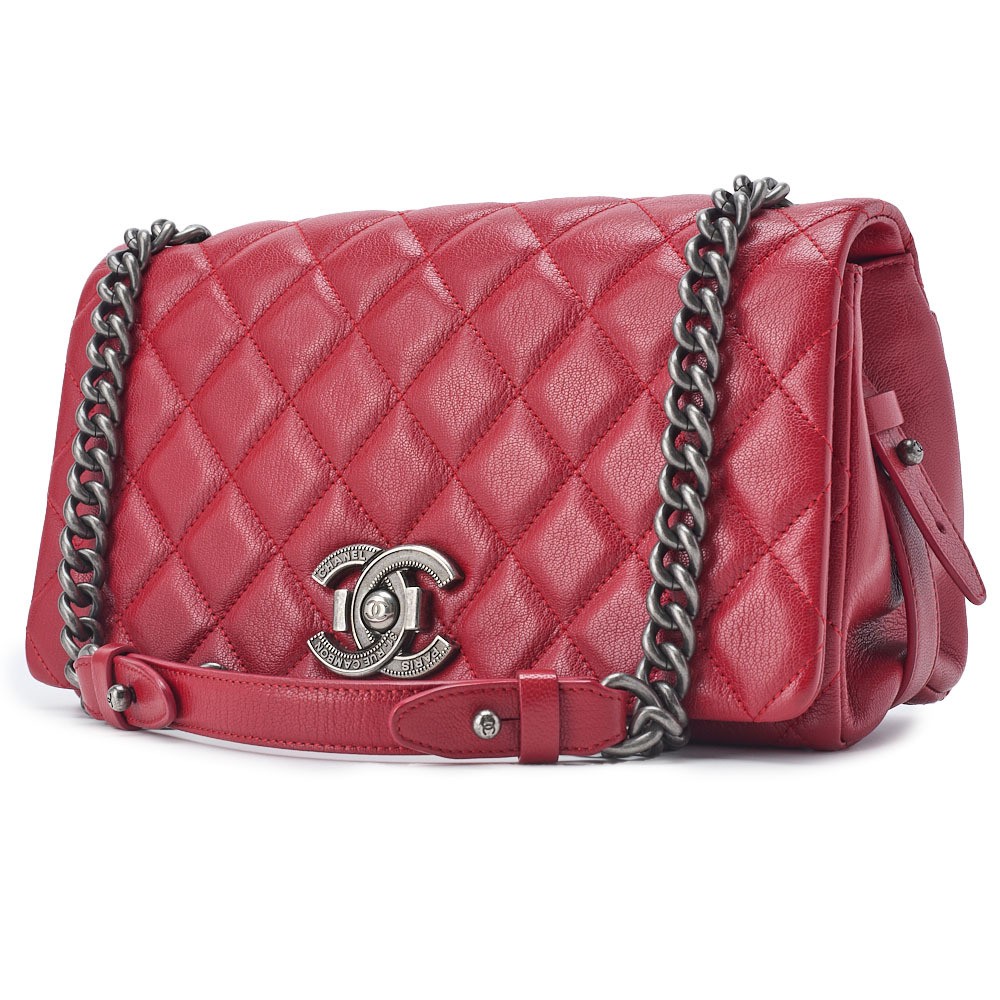 CHANEL Silver Hardware Matelasse Chain Flap Shoulder Bag
