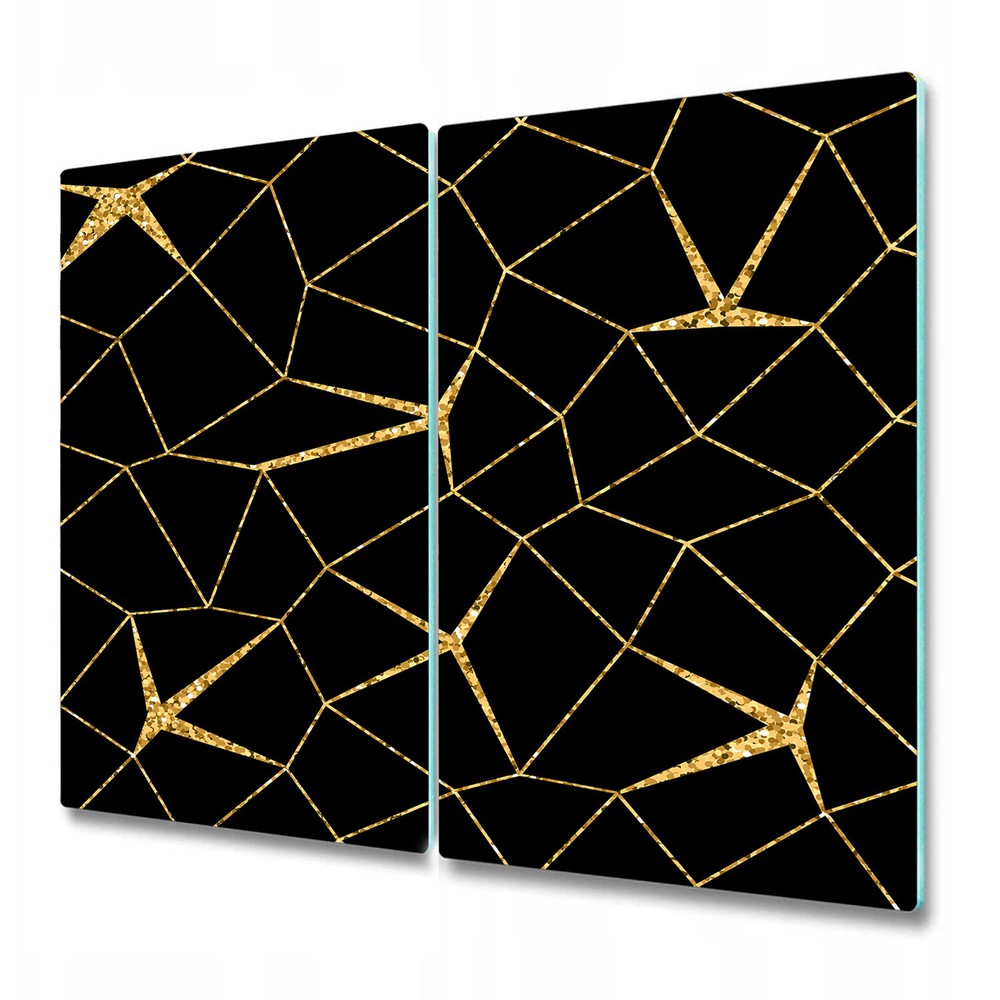Glass Induction Ceramic Hob Cover Mosaic gold black golden and black large