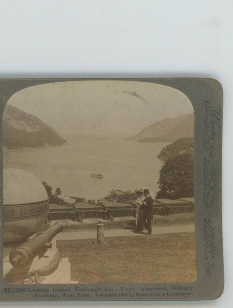 Looking Toward Newburgh Battle Monument West Point New York Underwood Stereoview