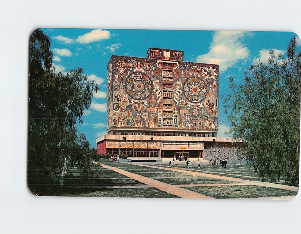Postcard South wall Central Library National University of Mexico City Mexico