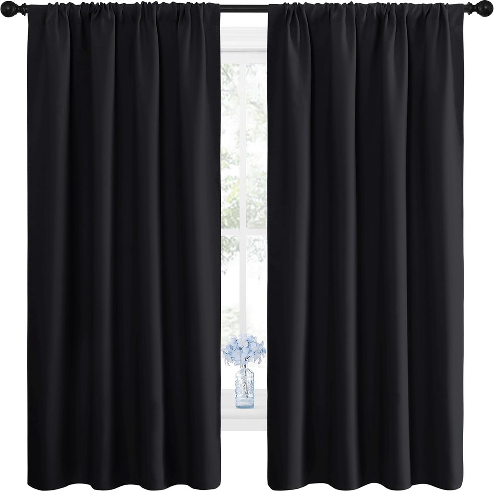 NICETOWN Halloween Black Blackout Curtain 42