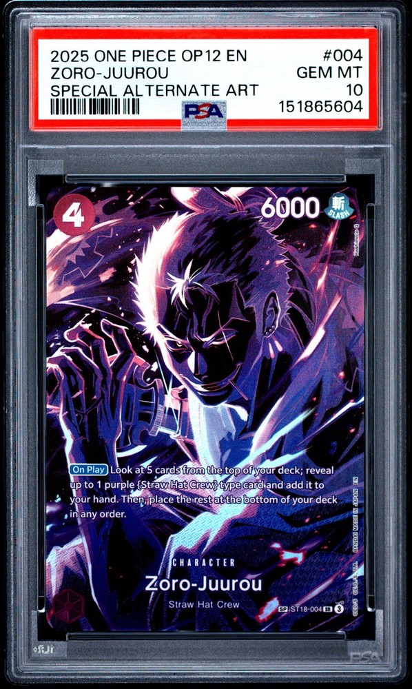 One Piece Zoro-Juurou 2025 Op12-Legacy Of The Master #004 Special Alt Art Psa 10RCH IS ACCEPTING CONSIGNMENTS! UP TO 95% PAYOUTS!