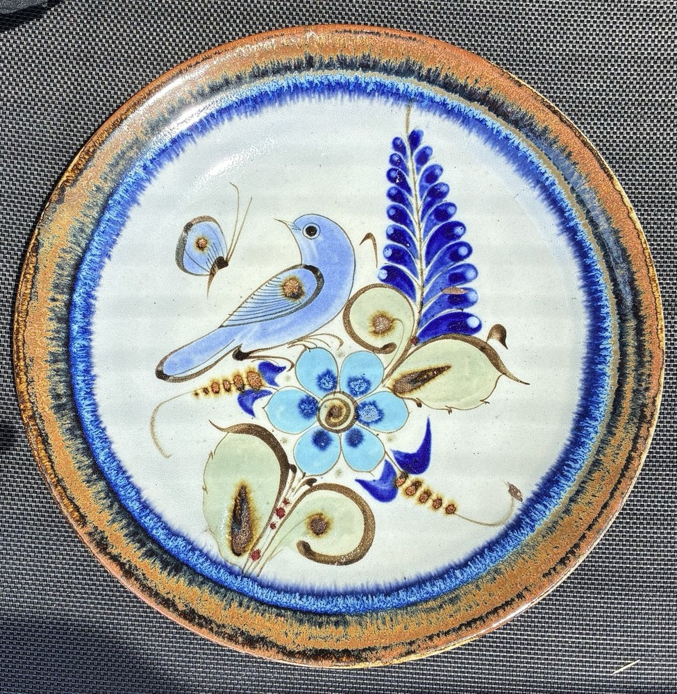 Ken Edwards Pottery Tonala Mexican  Bird Design Large 12”  Plates