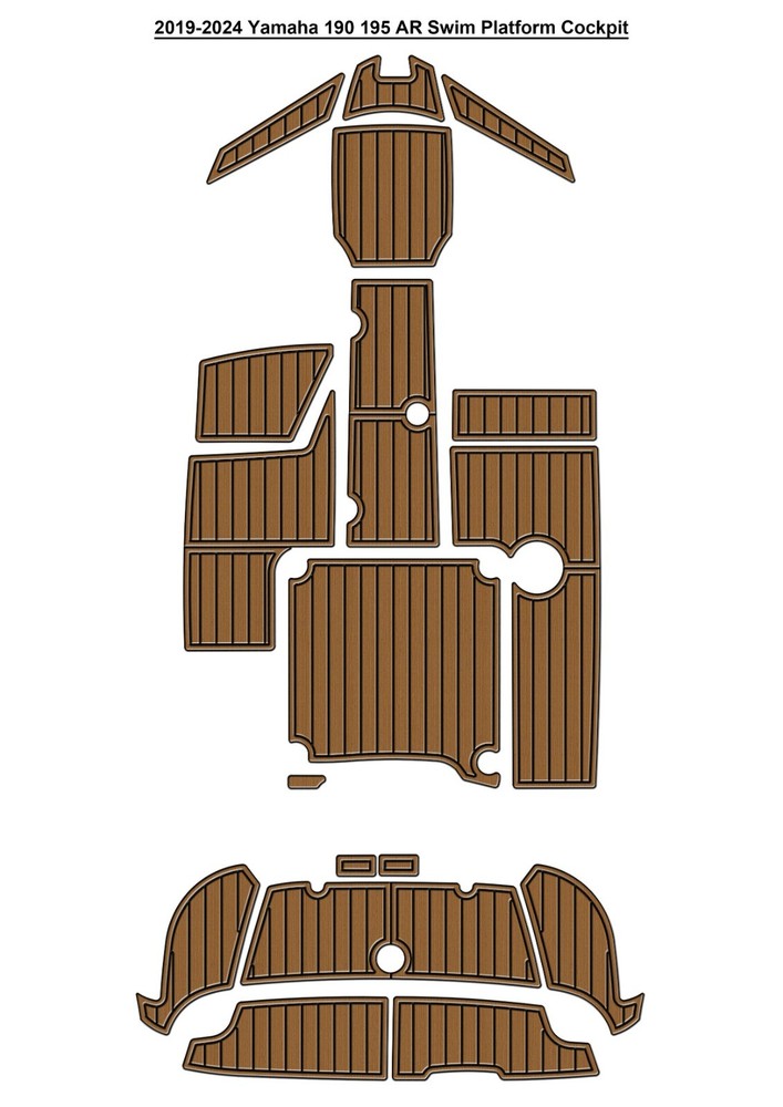 2019-2024 Yamaha 190 195 Swim Platform Cockpit Pad Boat EVA Foam Teak Floor FS