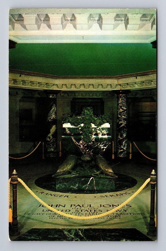 Annapolis MD-Maryland Crypt of John Paul Jones US Naval Academy Vintage Postcard