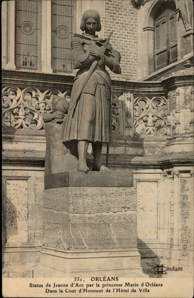 Statue Jeanne D Arc Orleans France vintage postcard s475
