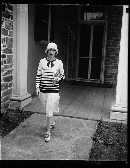 Photo:Chevy Chase Club Chevy Chase Maryland 1928 Woman Striped Sweater Hat