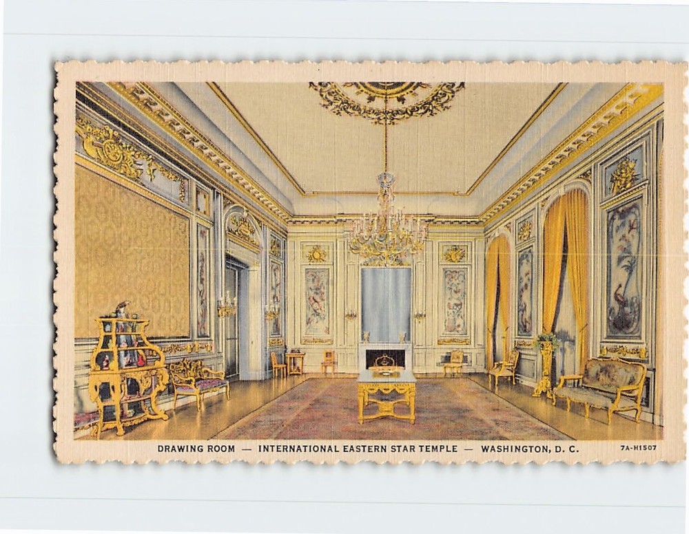 Postcard Drawing Room International Eastern Star Temple Washington DC USA