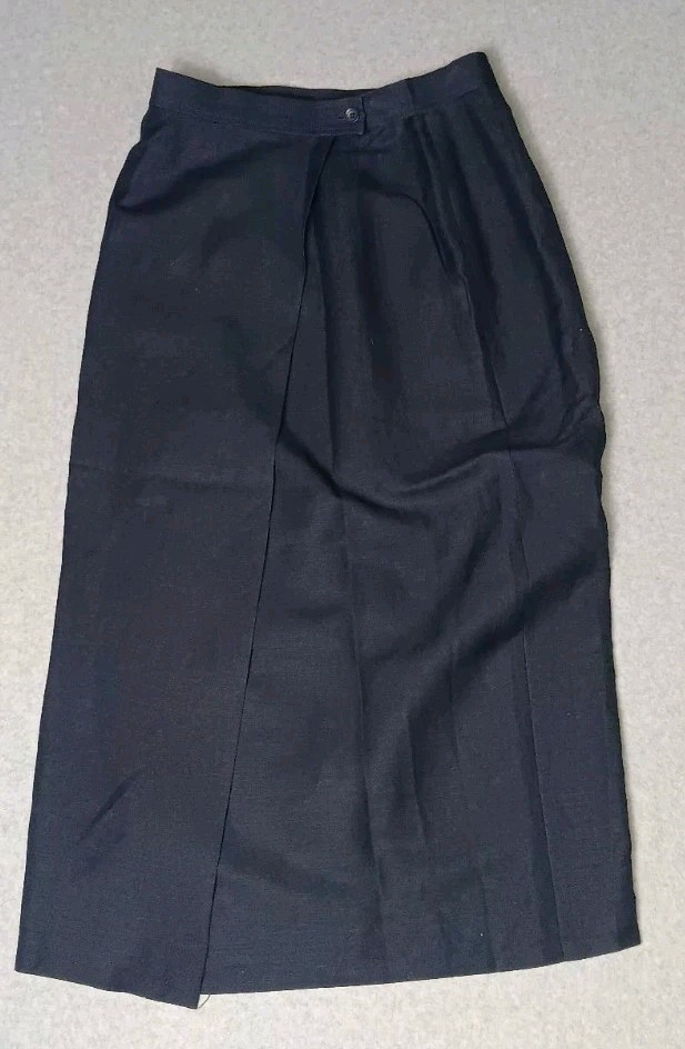 Ann Taylor Linen Blend Maxi Wrap Skirt Womens Size 12 Black Old Money Quiet...