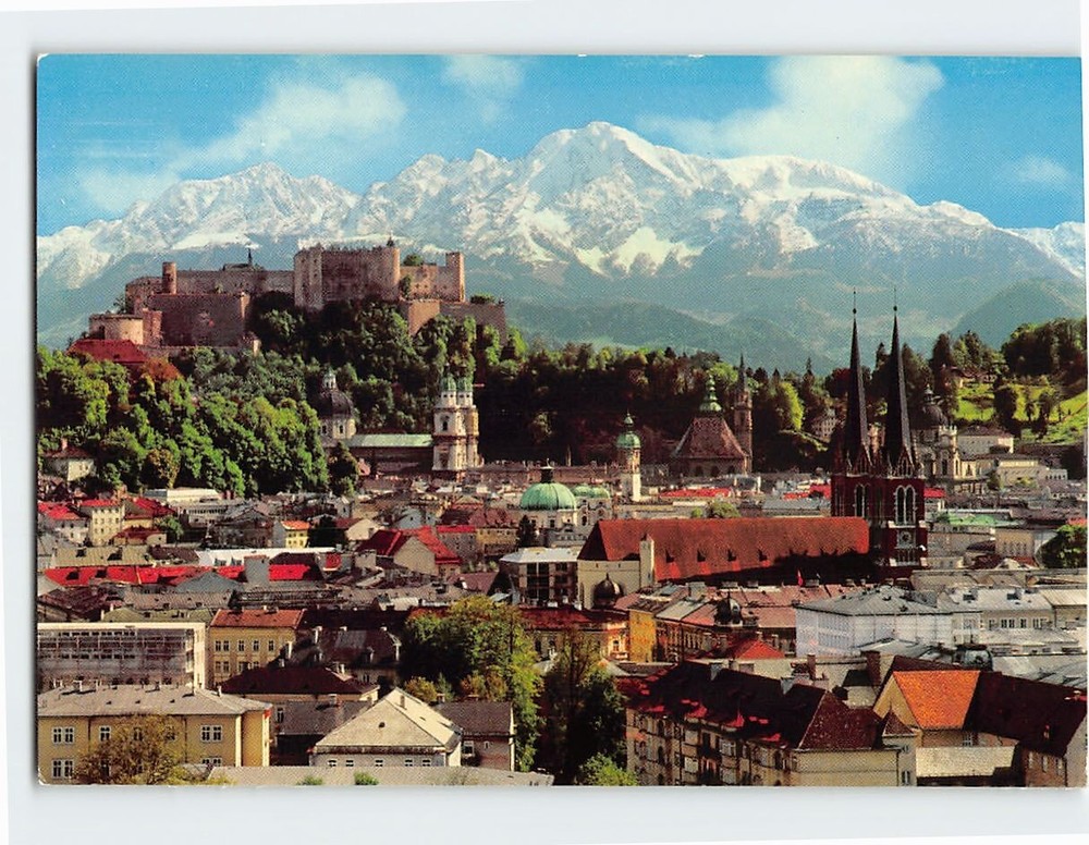 Postcard Panoramic View Salzburg Austria