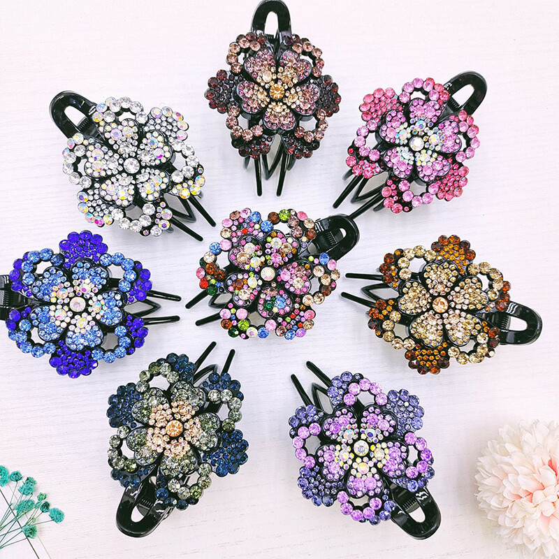 Elegant Hair Accessories Shiny Floral Barrettes Hairpins DIY Vintage Acrylic