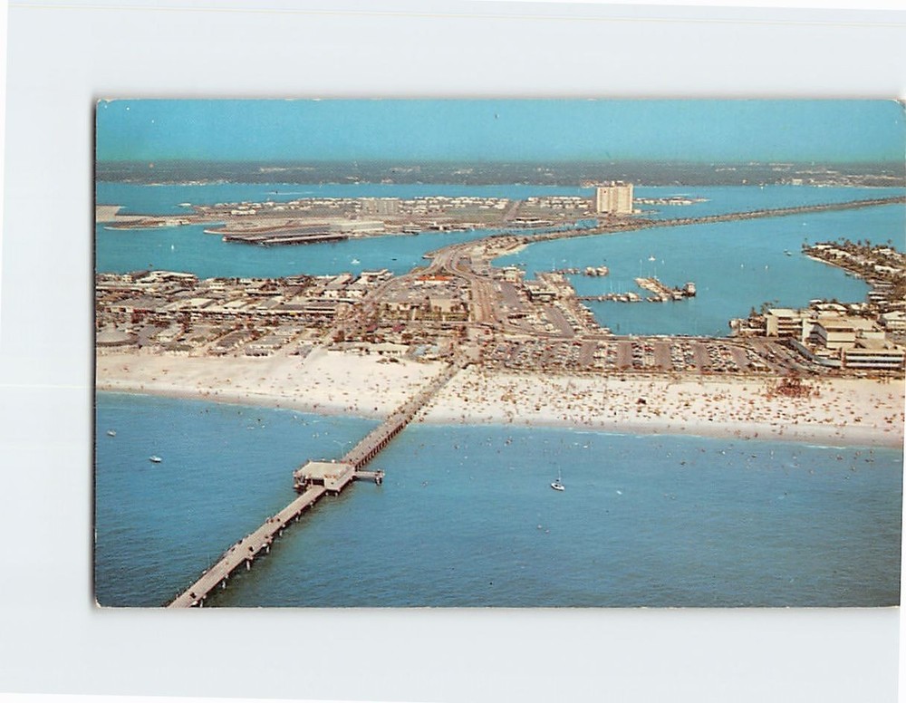 Postcard Aerial View Clearwater Beach Florida USA