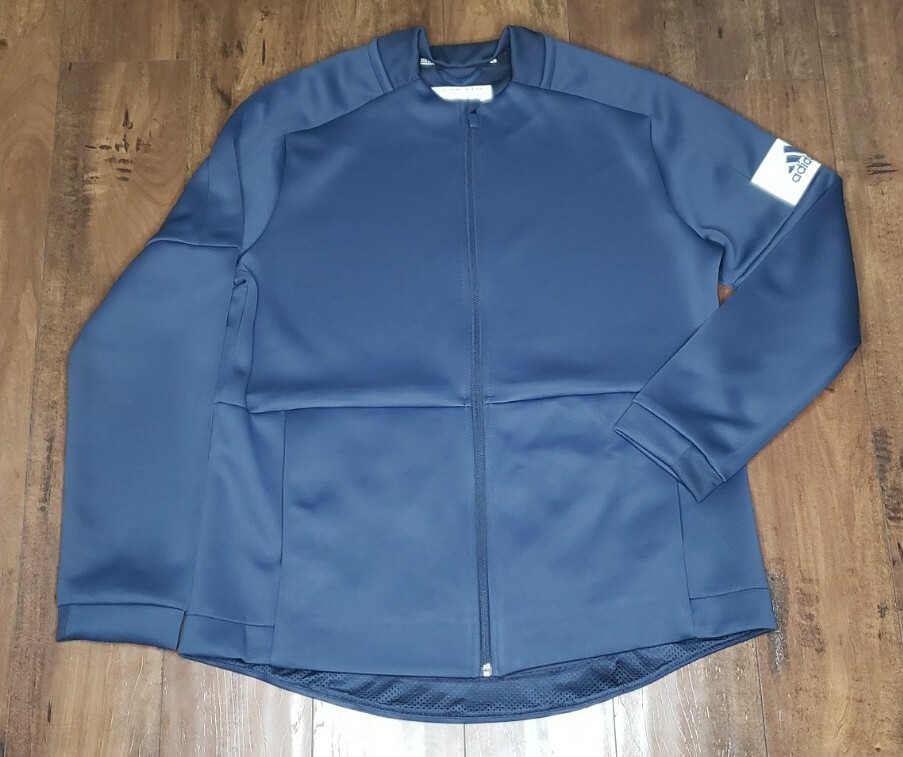 Adidas Womens XL Game Mode Bombe Training Full Zip Jacket Blue Athleisure Logo