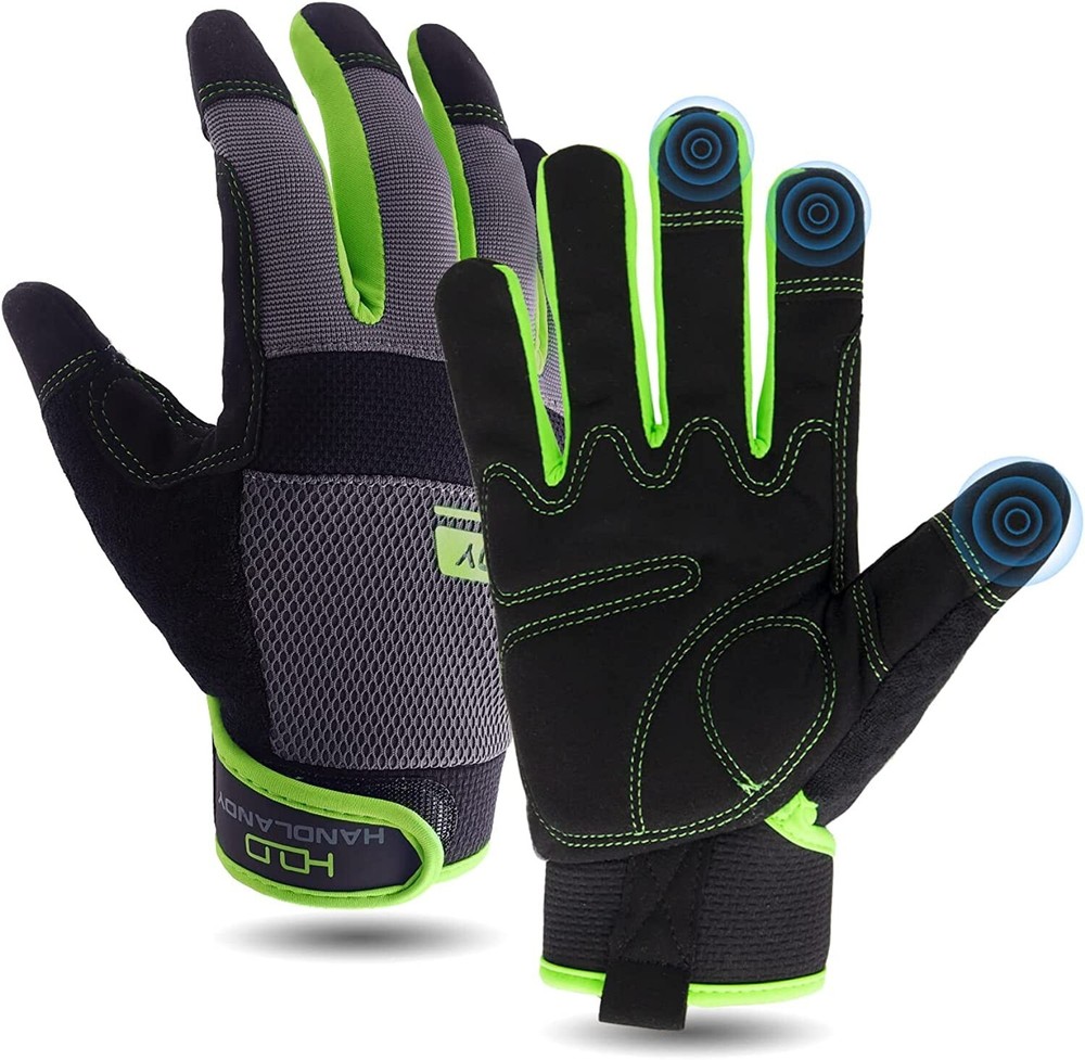 HANDLANDY Touchscreen Work Gloves for Men & Women - Durable Utility Mechanic Gloves