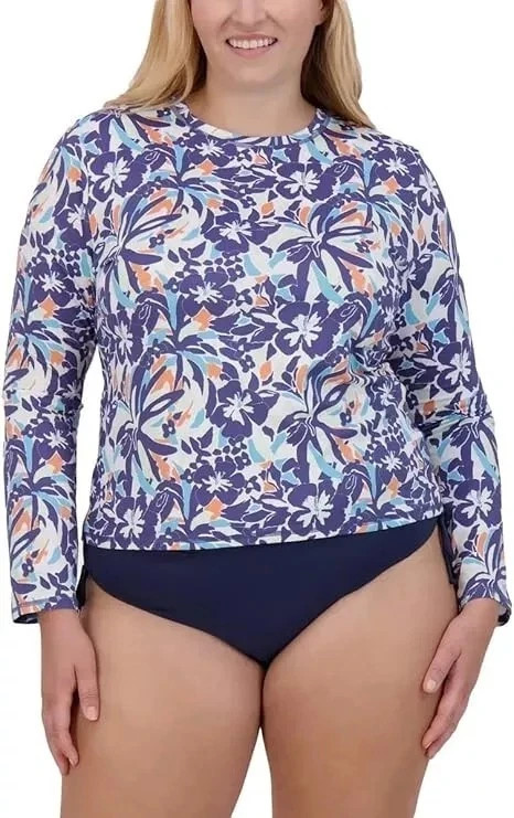 Roxy Women's Lightweight Long Sleeve Sun Protection Tee Floral Size XXL