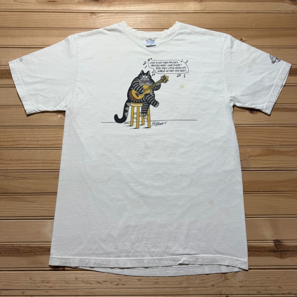 Crazy Shirts Cat Singing Guitar B Kliban Hawaiian Surf Graphic T-Shirt - Medium