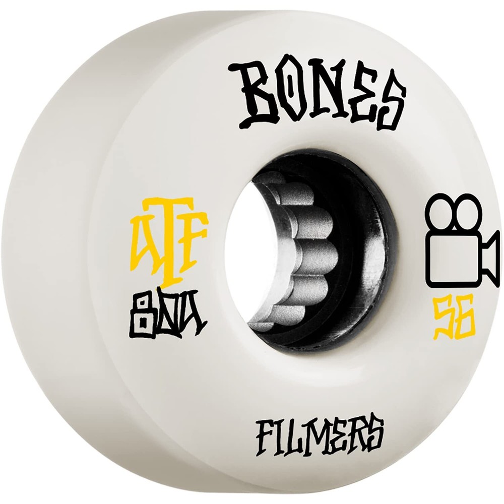 Bones Wheels All Terrain Formula Filmers 56mm 80a White Skateboard Wheels Set of 4